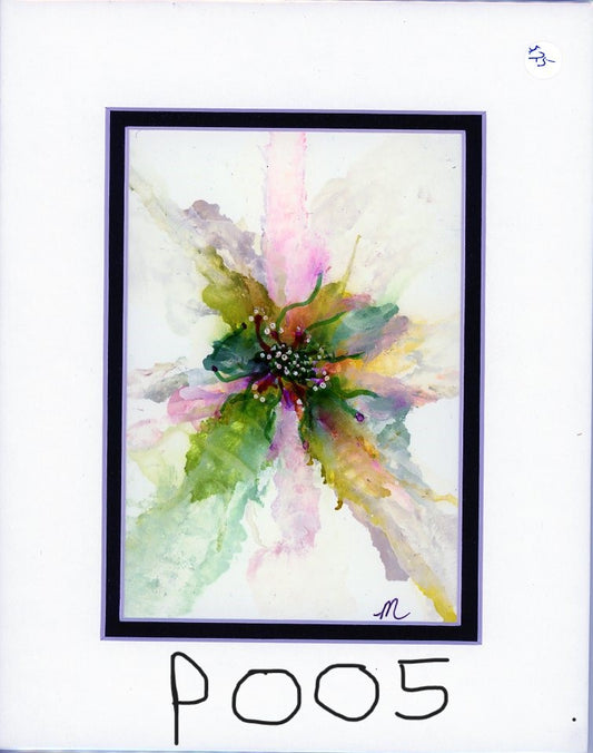5x7 Whispy Flower Painting
