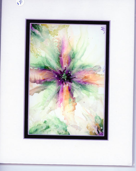 5x7 Whispy Flower Painting