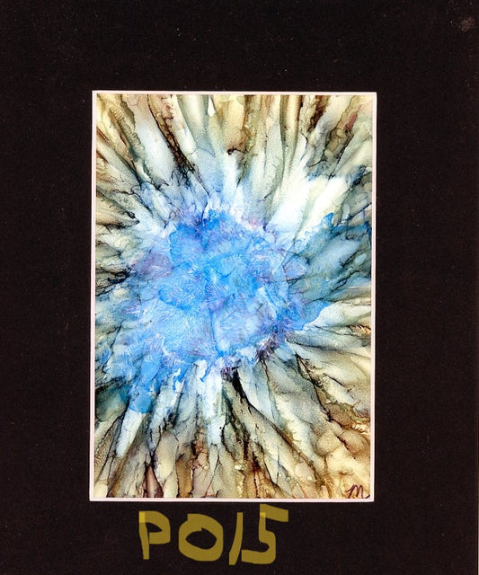 5 x 7 Blue from Black Flower Painting