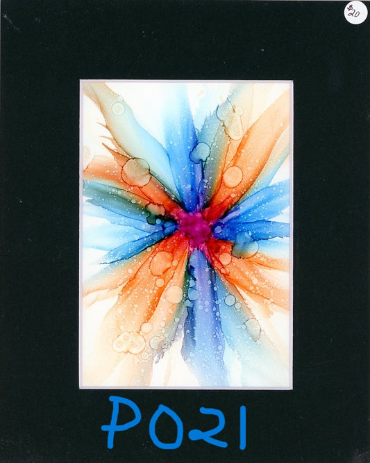 5 x 7 Dew & Bubbles Flower Painting